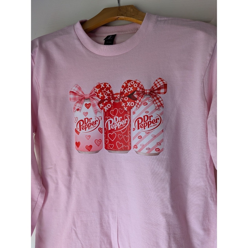 Dr Pepper Pink Cotton Knit Women's Long Sleeve T-Shirt Valentine Graphic